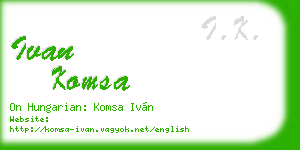 ivan komsa business card